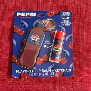 Pepsi Wild Cherry Lip Balm and Keychain - Blue and Red